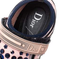 Pre Owned حذاء رياضي ديور "فيوجن" طراز منخفض من أعلى مزخرف قماش مرن وردي مقاس 35