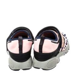 Pre Owned حذاء رياضي ديور "فيوجن" طراز منخفض من أعلى مزخرف قماش مرن وردي مقاس 35