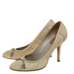 Dior Light Olive Green Leather Pumps Size 38