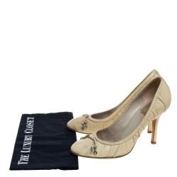 Dior Light Olive Green Leather Pumps Size 38