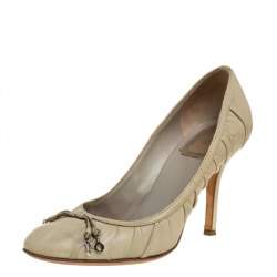 Dior Light Olive Green Leather Pumps Size 38