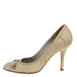 Dior Light Olive Green Leather Pumps Size 38