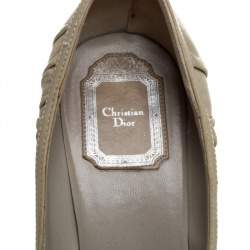 Dior Light Olive Green Leather Pumps Size 38