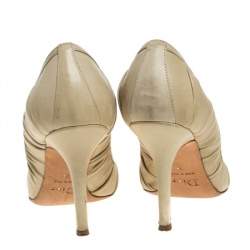 Dior Light Olive Green Leather Pumps Size 38