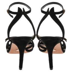 Dior Black Suede D-Butterfly Ankle Strap Sandals Size 38