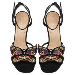 Dior Black Suede D-Butterfly Ankle Strap Sandals Size 38