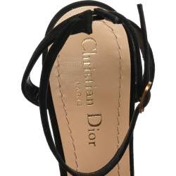 Dior Black Suede D-Butterfly Ankle Strap Sandals Size 38