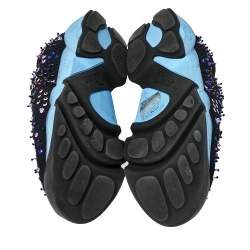 مملوكة مسبقًا حذاء رياضي ديور فيوجن شبكة أسود مزخرف كريستال سليب أون مقاس 38