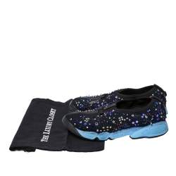 مملوكة مسبقًا حذاء رياضي ديور فيوجن شبكة أسود مزخرف كريستا ل سليب أون مقاس 38