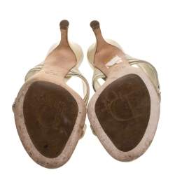 Dior Cream Leather Slide Sandals Size 37