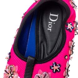 Dior Pink/Black Mesh Fusion Crystal Embellished Slip On Sneakers Size 38.5