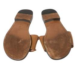 Pre Owned Dior Brown Leather Dior Evolution Slides Size 39