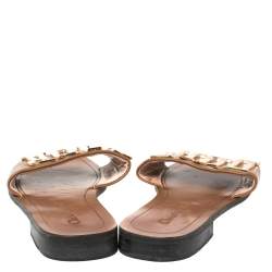 Pre Owned Dior Brown Leather Dior Evolution Slides Size 39