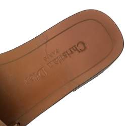 Pre Owned Dior Brown Leather Dior Evolution Slides Size 39