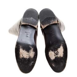 Pre Owned Dior Brown Leather Mid Calf Riding Boots Size 40.5