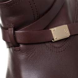 Pre Owned Dior Brown Leather Mid Calf Riding Boots Size 40.5