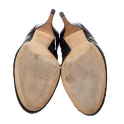 مملوكة مسبقًا Dior Black Cannage Quilted Leather Ankle Booties Size 40.5