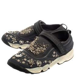 Pre Owned حذاء رياضي ديوبرين  وشبك في وجن كريستال مزخرف سليب أون أزرق مقاس 40