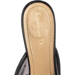 مملوكة مسبقًا حذاء مول ديور فتحة كعب مقدمة مدببة فيونكة نقطة بولكا حافة سويدى وشبك أسود مقاس 39.5