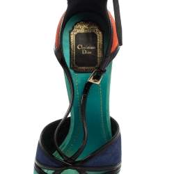 Pre Owned صندل ديور بورتوفينو سويدي وجلد لامع كتل لونية  مقاس 39