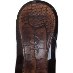 مملوكة مسبقًا صندل سلايد ديور جلد نقشة الثعبان بني وسويدي مقاس 40