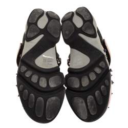 مملوكة مسبقًا Dior Pink Stretch Fabric Fusion Embellished Low Top Sneakers Size 37.5