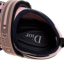 مملوكة مسبقًا Dior Pink Stretch Fabric Fusion Embellished Low Top Sneakers Size 37.5