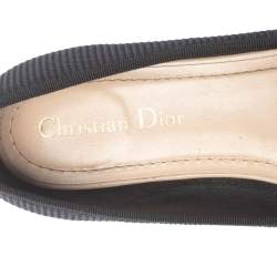 Pre Owned حذاء فلات ديور ميس جاديور كانفاس أسود مقاس 38.5