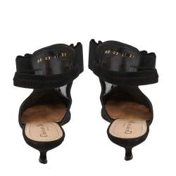 Dior Black Mesh, Suede, Elastic And Canvas Slingback Sandals Size 37