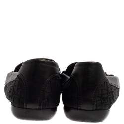 مملوكة مسبقًا Dior Black Monogram Canvas And Leather Pointed Toe Loafers Size 38.5