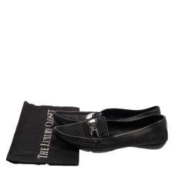 مملوكة مسبقًا Dior Black Monogram Canvas And Leather Pointed Toe Loafers Size 38.5