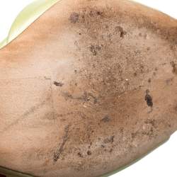 Pre Owned Dior Green Leather Wedge Ankle Strap Sandals Size 38