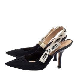 مملوكة مسبقًا حذاء كعب عالي ديور جاديور فتحة كعب قماش أسود مقاس 38