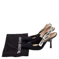 مملوكة مسبقًا حذاء كعب عالي ديور جاديور فتحة كعب قماش أسود مقاس 38