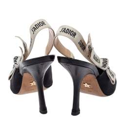 مملوكة مسبقًا حذاء كعب عالي ديور جاديور فتحة كعب قماش أسود مقاس 38