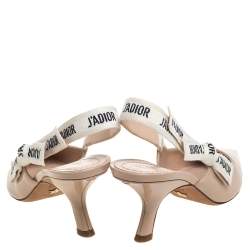مملوكة مسبقًا Dior Beige Patent Leather J'adior Slingback Sandals Size 38