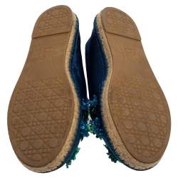 Dior Blue Mesh Espadrille Slip On Ballet Flats Size 39