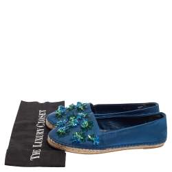 Dior Blue Mesh Espadrille Slip On Ballet Flats Size 39