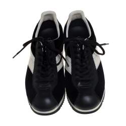 Pre Owned حذاء رياضى ديور منخفض من أعلى ديوررن وقطيفة أبيض / أسود مقاس 38