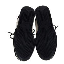 Pre Owned حذاء رياضى ديور منخفض من أعلى ديوررن وقطيفة أبيض / أسود مقاس 38