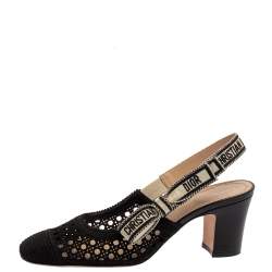 Pre Owned Dior Black Fabric Moi Slingback Sandals Size 37