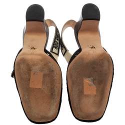 Pre Owned Dior Black Fabric Moi Slingback Sandals Size 37