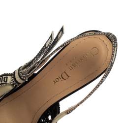 Pre Owned Dior Black Fabric Moi Slingback Sandals Size 37