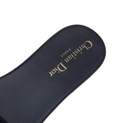 مملوكة مسبقًا Dior Blue Canvas Dway Slide Sandals Size 39