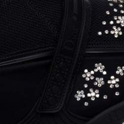 مملوكة مسبقًا Dior Black Mesh And Fabric Embellished Ankle Length Sneaker Boots Size 39.5