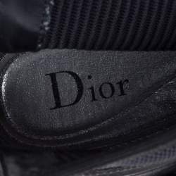 مملوكة مسبقًا Dior Black Mesh And Fabric Embellished Ankle Length Sneaker Boots Size 39.5