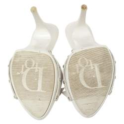 Dior White Leather Bow Detail Slide Clogs Size 41