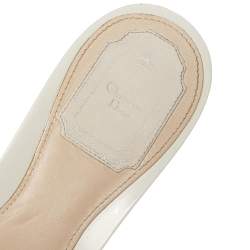 Dior White Leather Bow Detail Slide Clogs Size 41