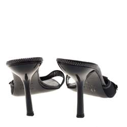 مملوكة مسبقًا Dior Black Canvas Buckle Mule Sandals Size 40