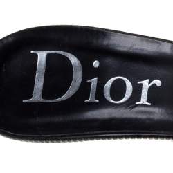 مملوكة مسبقًا Dior Black Canvas Buckle Mule Sandals Size 40